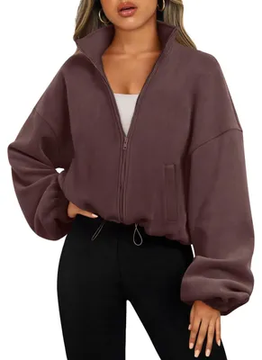 Productafbeelding van AUTOMET dameshoodie met rits, oversized sweatshirts, lange mouwen