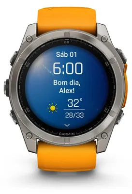 Produktbild von Garmin Fenix 8, 3,56 cm (1.4"), AMOLED, Touchscreen, 32 GB, GPS, 76 g