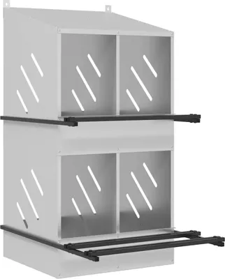 Produktbild von vidaXL Hühner-Nistkasten mit 4 Fächern Verzinktes Silber Metall