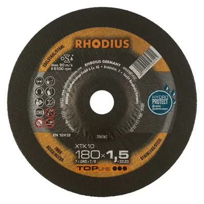 Produktbild von RHODIUS TOPline XTK10 Extradünne Trennscheibe 180 x 1,5 x 22,23 mm 25 Stk
