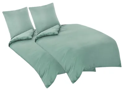 Productafbeelding van Beddengoedset 135 x 200 cm - Microvezel Sagegroen 4-delig
