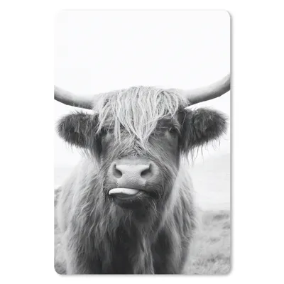 Produktbild von MuchoWow® Mauspad Mousepad Tiere - Schottischer Highlander - Kuh - Schwarz - Weiß 40x60 cm - Mousepads - Maus Mat - Pad - Mausunterlage - Schreibtisch Accesoire