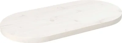 Produktbild von vidaXL Tischplatte Weiß 80x40x2,5 cm Massivholz Kiefer Oval - Tischplatte - Tischplatten - Holztischplatte - Massivholztischplatte