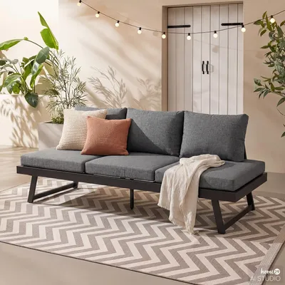 Produktbild von home24 Loungesofa - Aluminium / Polyester - Grau / Anthrazit