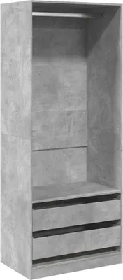 Image de vidaXL Armoire gris béton 80x50x200 cm Bois composite