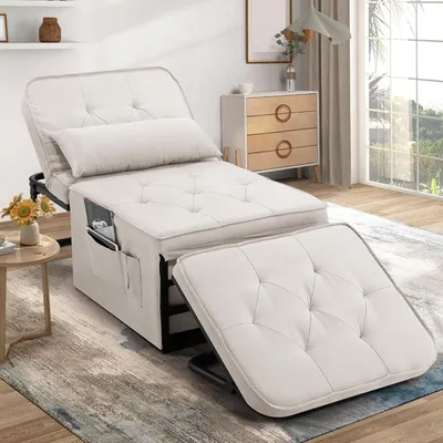 Produktbild von Rozkładana sofa z poduszkami, wielofunkcyjna regulowana leżanka 4 w 1 dla gości i składana wielofunkcyjna otomana, składane łóżko