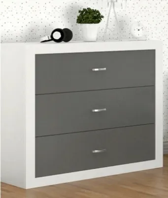 Produktbild von Kommode mit 3 schubladen kinderkommode jugend Filip Grau