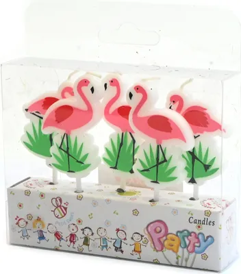 Produktbild von 5x Flamingo Geburtstagskerzen - Bunte Tortenkerzen Set - Perfekte Kuchendeko für Partys