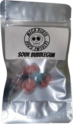Produktbild von Mega Death Extreme Sour Bubblegum Candy Balls 3 Stück