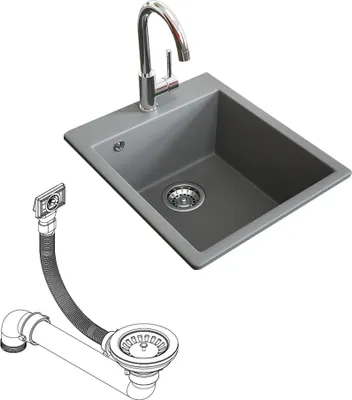 A sink and drain assembly shown against a white background.