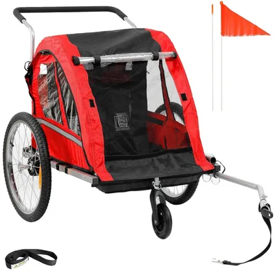 Image de Remorque vélo pour enfants Remorque pour vélo pour 1 ou 2 enfants