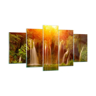 Produktbild von Bilder auf glas - Kroatien nationalpark wasserfall - 160x85cm - Glasbilder - Wandbilder - Kunstdruck - zum Aufhängen bereit - Wanddekoration aus Glas - Glas Bilder - Wandbild auf Glas - GEA160x85-2228