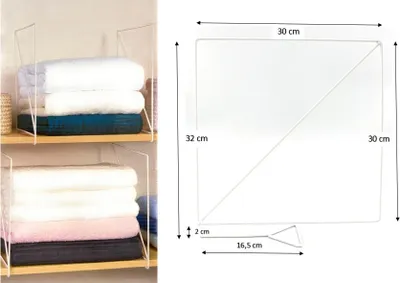 Produktbild von 2er-Set Stapelhilfe, 4 x Regaltrenner, Schubladenteiler Metall