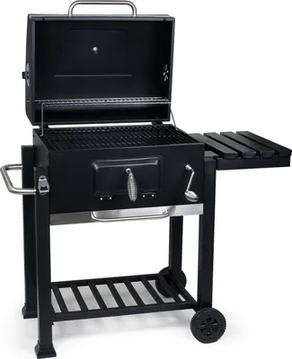 Produktbild von Wózek do grillowania na węgiel drzewny z pokrywą, półką i tłumikiem ognia, regulacja wysokości dla węgla drzewnego, termometr