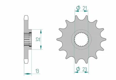 Produktbild von AFAM Stahl Standard Ritzel vorne - 428