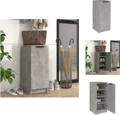 Produktbild von vidaXL Schuhregal Betongrau 30x35x70 cm Holzwerkstoff -  Schuhregale & -schränke
