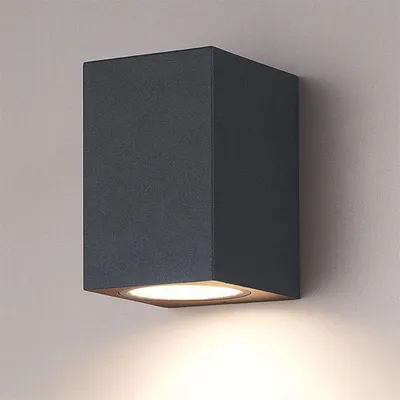 Image de HOFTRONIC - Applique murale LED 7W IP65 Anthracite GU10 dimmable cubique