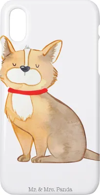 Produktbild von Mr. & Mrs. Panda Iphone 10 Handyhülle Hund Glück - Weiß - Geschenk, Hülle, Sprüche, Süß, Cover, Handy, Herz, Corgie, Liebe, X