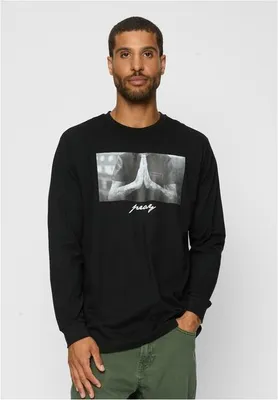 Image de Tee-shirt homme à manches longues Mr. Tee Pray Longsleeve noir - XS