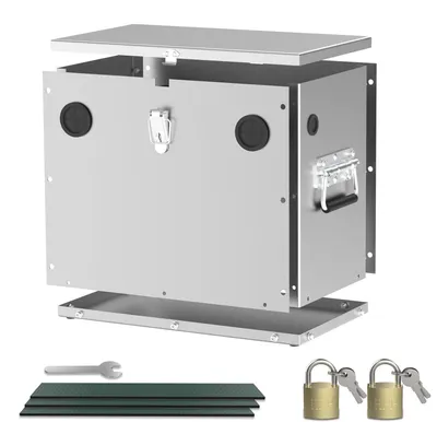 Edelstahl Akkubox mit Schloss für Auto, Boot, Wohnmobil