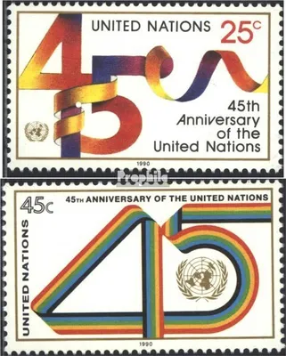 Produktbild von Briefmarken UNO - New York 1990 Mi 602-603 (kompl.Ausg.) FDC 45 Jahre UNO