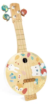 Produktbild von Janod Holzbanjo - Musikinstrument für Kinder - buntes Spielzeug