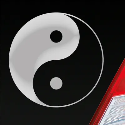 Produktbild von Auto Aufkleber Yin und Yang Symbol KFZ 10x10 cm Silber Sticker Heckscheibenaufkleber