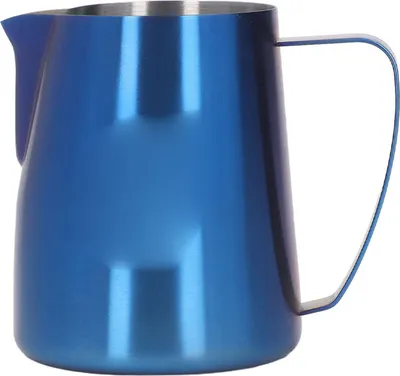 Obrázok produktu pre Kanvica na napenenie mlieka s výlevkou v tvare orla, odolná proti vytekaniu, nerezová oceľ 304, s rukoväťou, 420 ml, modrá