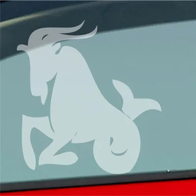 Produktbild von Auto Aufkleber Sternzeichen Steinbock PKW Car KFZ Roller 9,5x10 cm Milchglas Sticker Heckscheibenaufkleber