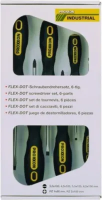 Obrázok produktu pre Proxxon Industrial FLEX-DOT Workshop Screwdriver set 6-piece Slot, Pozidriv