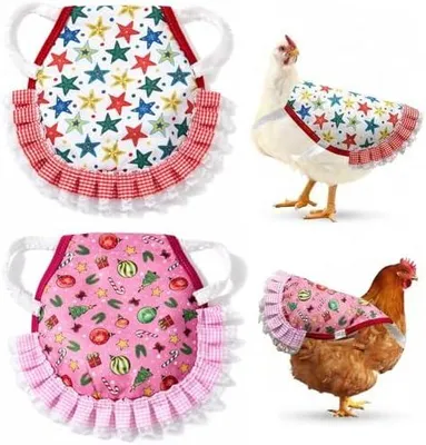 Produktbild von 2 Stück Hühnersattel, Huhn Weste, Adjustierbarer Schutzschürze Wasserdicht Hühnerbekleidung, Atmungsaktive Verschleißfester Hühnersattelschürze, für Geflügelstall und Hühnerhaltung