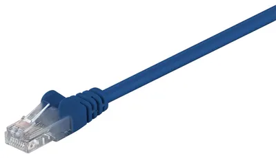 Immagine prodotto di 150 cavi patch Goobay 68365 CAT 5e, U/UTP, blu, 3 m - Conduttore in alluminio rivestito in rame (CCA)