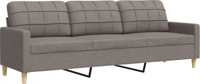 Zdjęcie produktu dla vidaXL 3-osobowa sofa taupe 210 cm tkanina