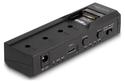 Imagen del producto de Delock 64252 DELOCK USB-C Konverter für 1x M.2 NVMe SSD + 1x SATA SSD