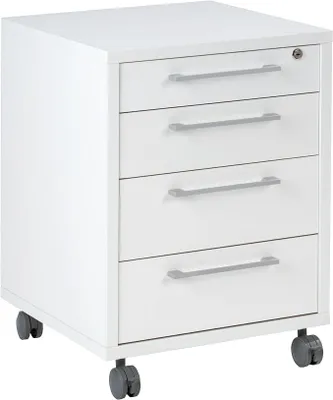 Produktbild von Container Rollcontainer Schubladenschrank | Weiß | 4 Schubladen | Abschließbar