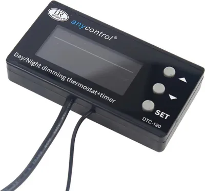 Obrázok produktu pre Digitálny termostatický regulátor – akvárium/rybník – PID regulácia – LCD – teplota 0–50 °C – presnosť 0,1 °C – 16 A 250 V – 220 V – čierna farba