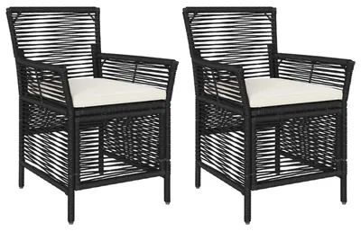 Immagine prodotto di vidaXL Set di 2 sedie da giardino, colore nero e crema, in rattan sintetico