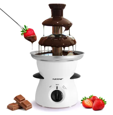 Productafbeelding van NutriChef Chocoladefontein met 3 niveaus – Elektrische chocoladefontein voor chocoladefontein