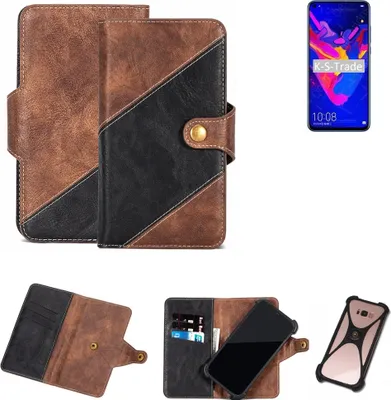 Produktbild von K-S-Trade Handy Hülle Schutz Hülle Schutzhülle Bookstyle Case kompatibel mit Huawei Honor V20 Handy Cover Hülle Schutztasche 1x