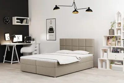 Produktbild von Boxspringbett Schlafzimmerbett FRASCO 180x200cm in Stoff Soro Beige