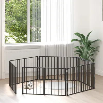 Produktbild von Hundetor 6 pcs Schwarz 100 x 60 cm Verzinkter Stahl - Sonstiges Hundezubehör DE1957
