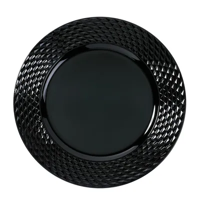 Produktbild von Dekoteller 33cm Kunststoff Rauten - Schwarz