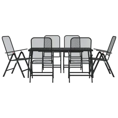 Image de vidaXL Ensemble de jardin 7 pièces Anthracite Métal déployé