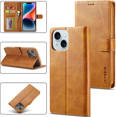 Produktbild von iPhone 14 Hülle, Klapphüllen Brieftasche Leder Magnetverschluss Ständer Schutzhülle für iPhone 14 Gelb