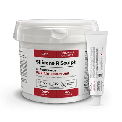 Obrázok produktu pre Silikónová pasta pre sochárov R SCULPT, modelovací silikón, silikón na tvorbu, netoxický, DIY, dávkovač, silikón, pracovná podložka, rukavice (3 kg)