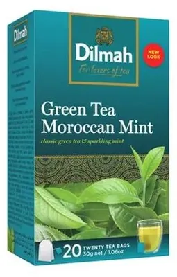 Obrázok produktu pre Zelený čaj, 20x1,5g, DILMAH s vôňou mäty "Maroko"