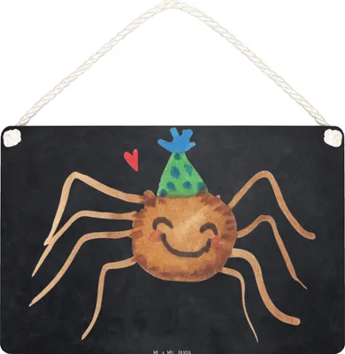 Produktbild von Mr. & Mrs. Panda Schild Spinne Agathe Party DIN A5 - Kreidetafel - Geschenk, Türschild, Wunder, Selbstliebe, Holzschild, Wandbild Holz, holzbild, Glück, Motivation