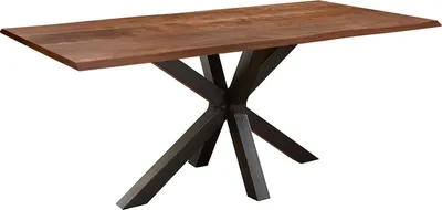 Produktbild von Esstisch Baumkante massiv Akazie nussbaum 240 x 100 schwarz SPYRO