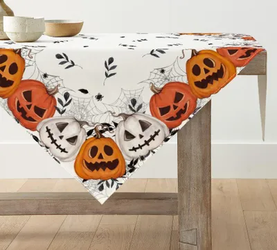 Halloween Tischdecke Spinnennetz Kürbis 85x85 cm Polyester