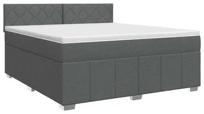Productafbeelding van vidaXL Boxspringbed met matras, donkergrijs, 160 x 200 cm, gestoffeerd